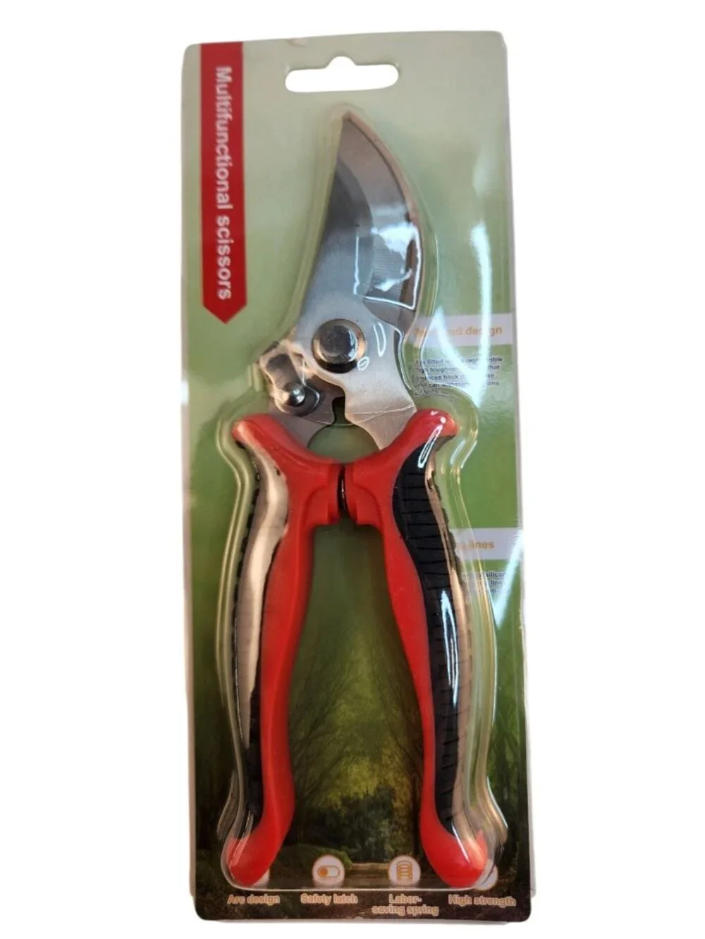 Garden Pruning Shears 7in Stainless Steel Scissors Houseplants Flowers Red Black